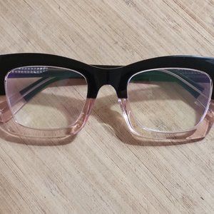 Glasses Oversized & Funky Black/Light Pink Readers 1.5